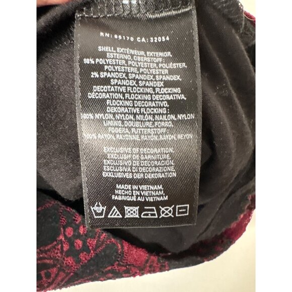 Maeve ANTHROPOLOGIE Women’s Elorn Burgundy Black Lace Ruched Dress Size 6 Goth - Picture 7 of 15